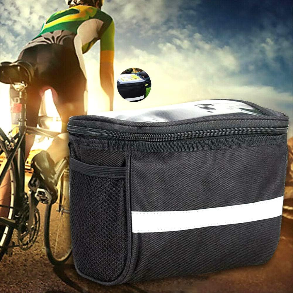 Bike Handlebar Bag Waterproof Phone Holder Bike Storage Pouch Bicycle Front Bag