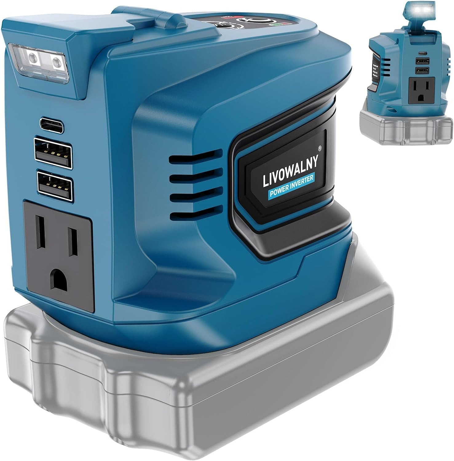 200W Power Inverter Compatible with Makita 18V Battery, DC 18V to AC 110-120V Po