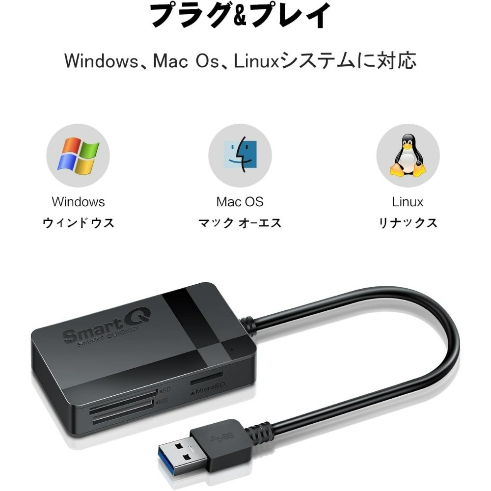 USB 3.0 Memory Card Reader Adapter for SD Micro SD MS CF Cards Compatible with