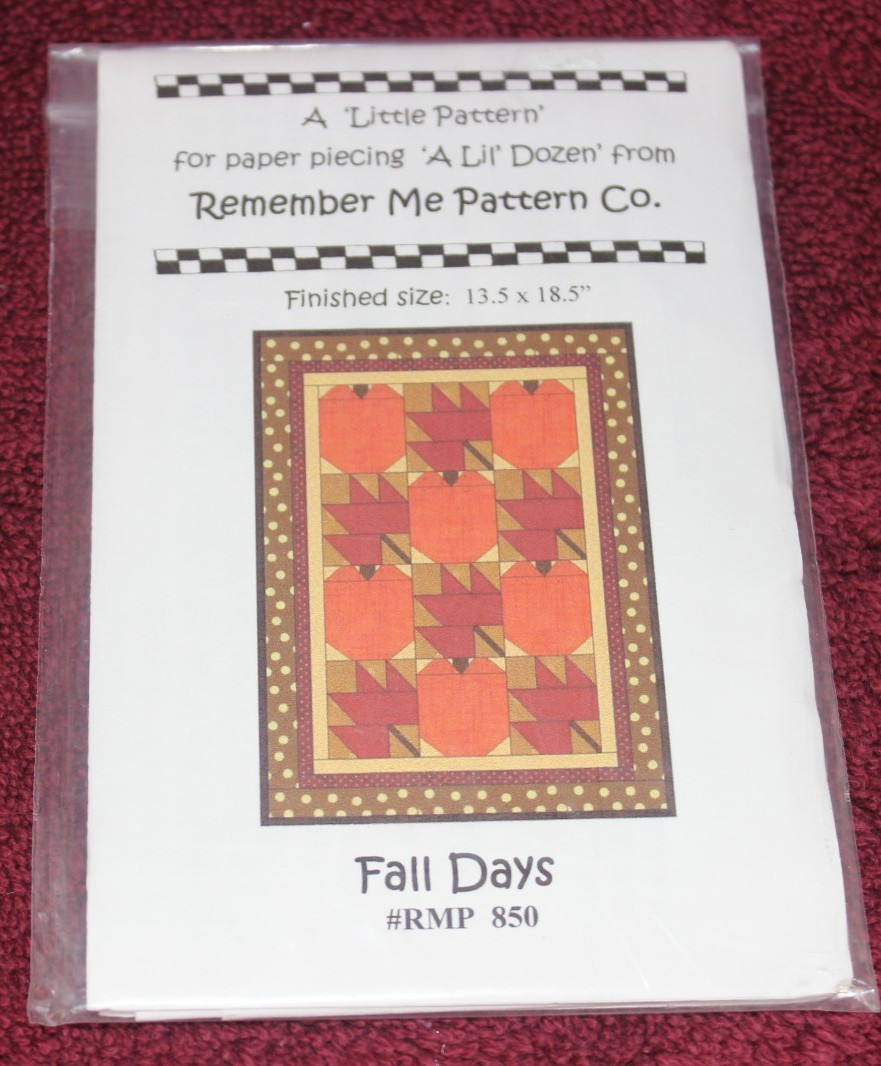 Remember Me Pattern Co. Fall Days #850 13.5" x 18.5"
