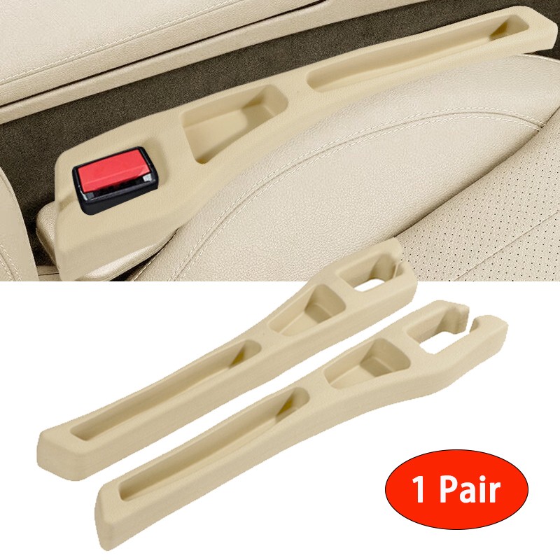 2PCS Car Seat Gap Filler Beige , Universal Car Seat Gap Plug to Fill The Gap