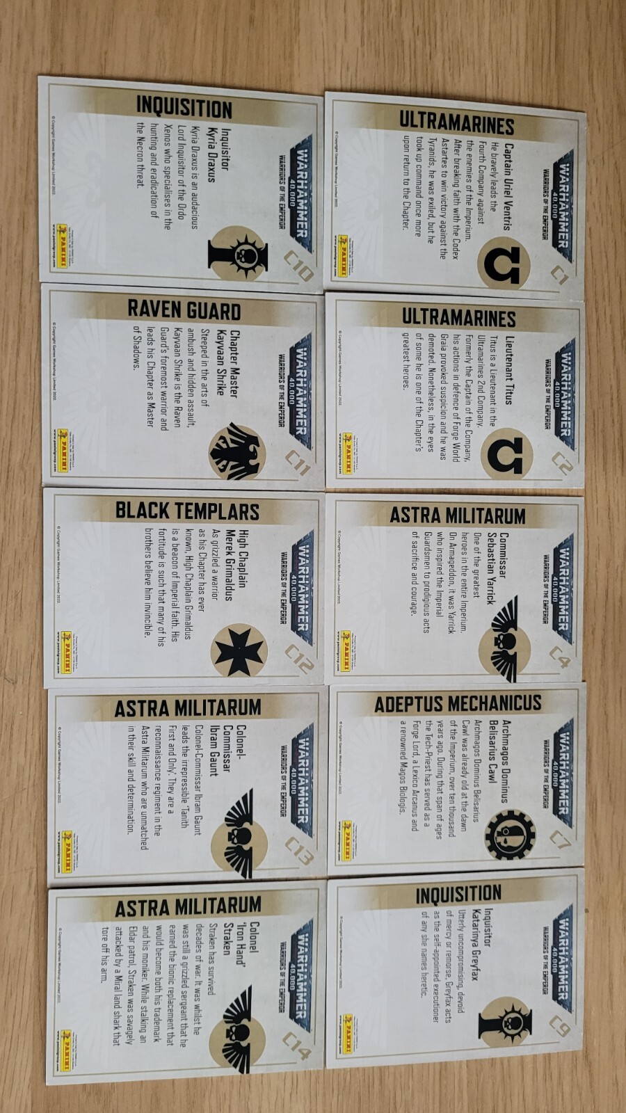 warhammer 40k trading cards