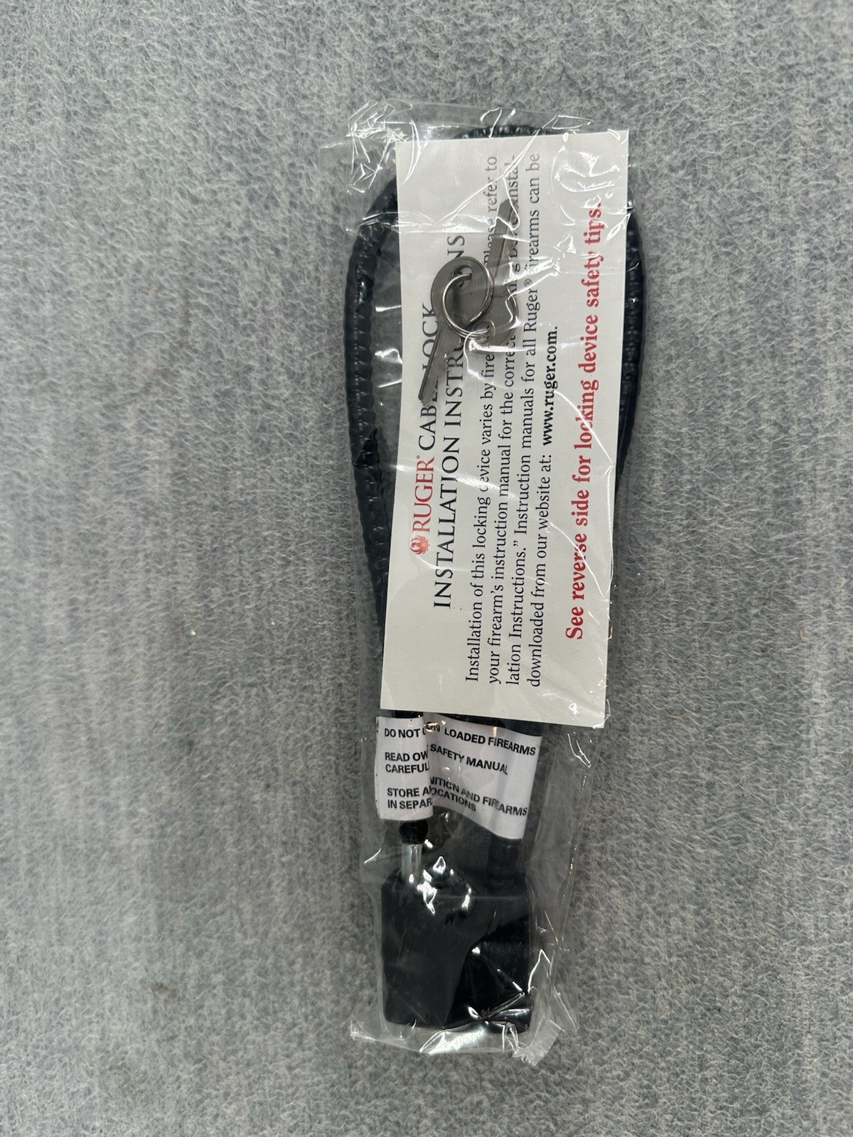 RUGER Lock Firearm Gun Safety Cable Lock  HD