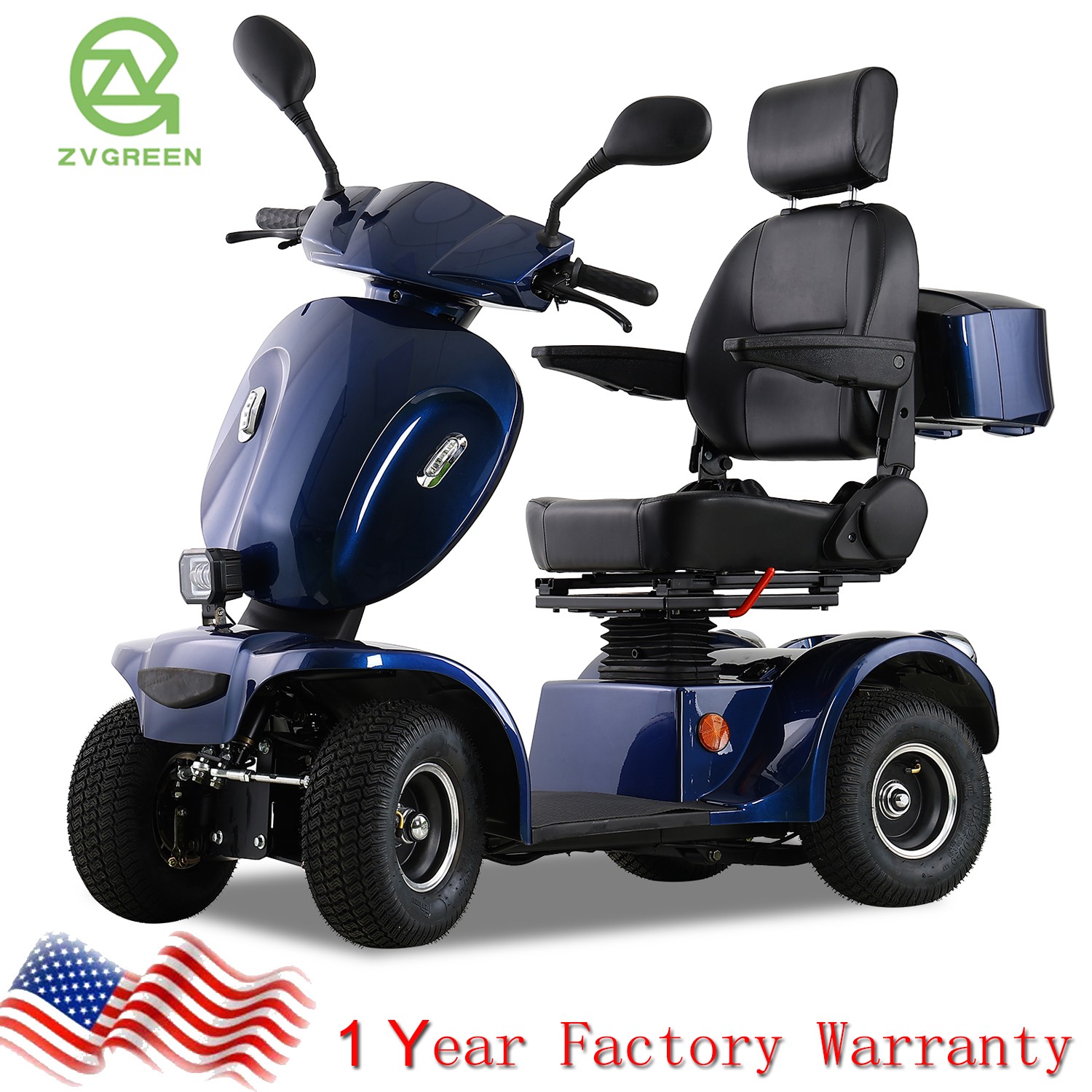 1000W 4-Wheel All Terrain Heavy Duty Seniors Mobility Scooter 500lbs 33 Miles