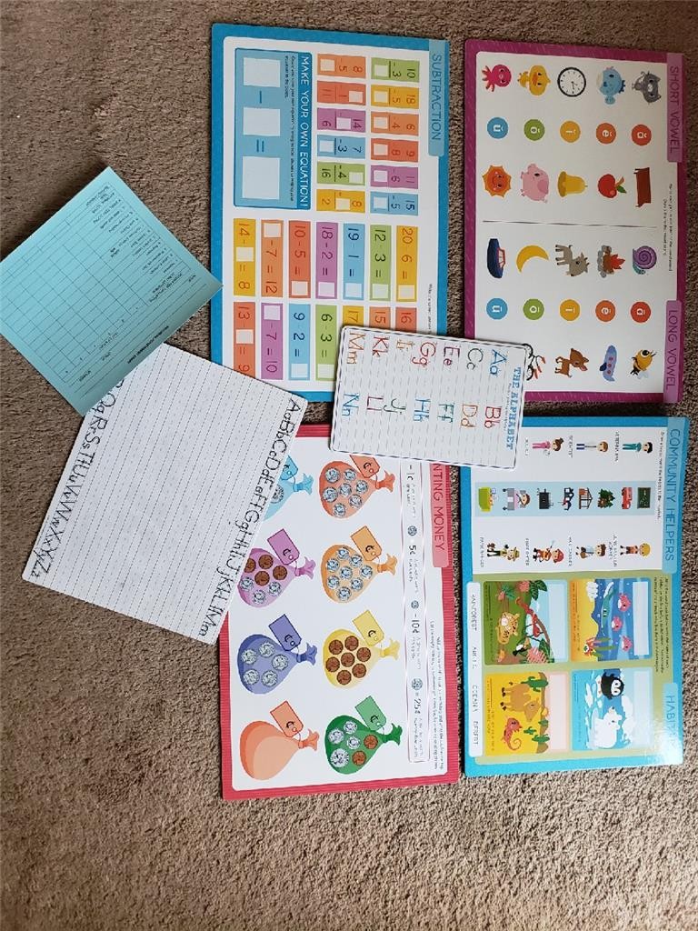 Teaching Classroom Materials Solar System Math Language Time Wipe Off Boards EUC