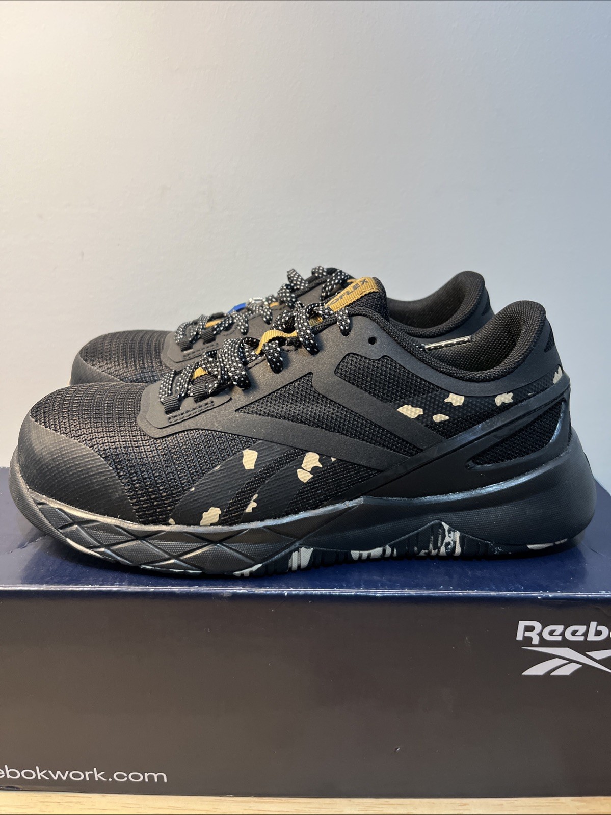 Reebok Work Nanoflex TR Work SD Composite Toe Womens 5.5 Med Black Camo Brown