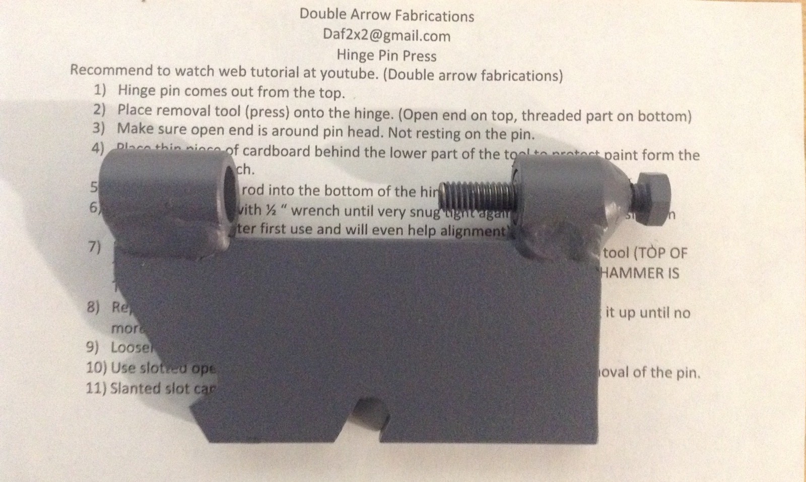 The Original, Tahoe/suburban hinge pin puller American Made
