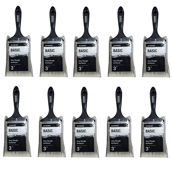 10-PACK UTILITY 3 in. Polyester Flat Utility Paint Brush
