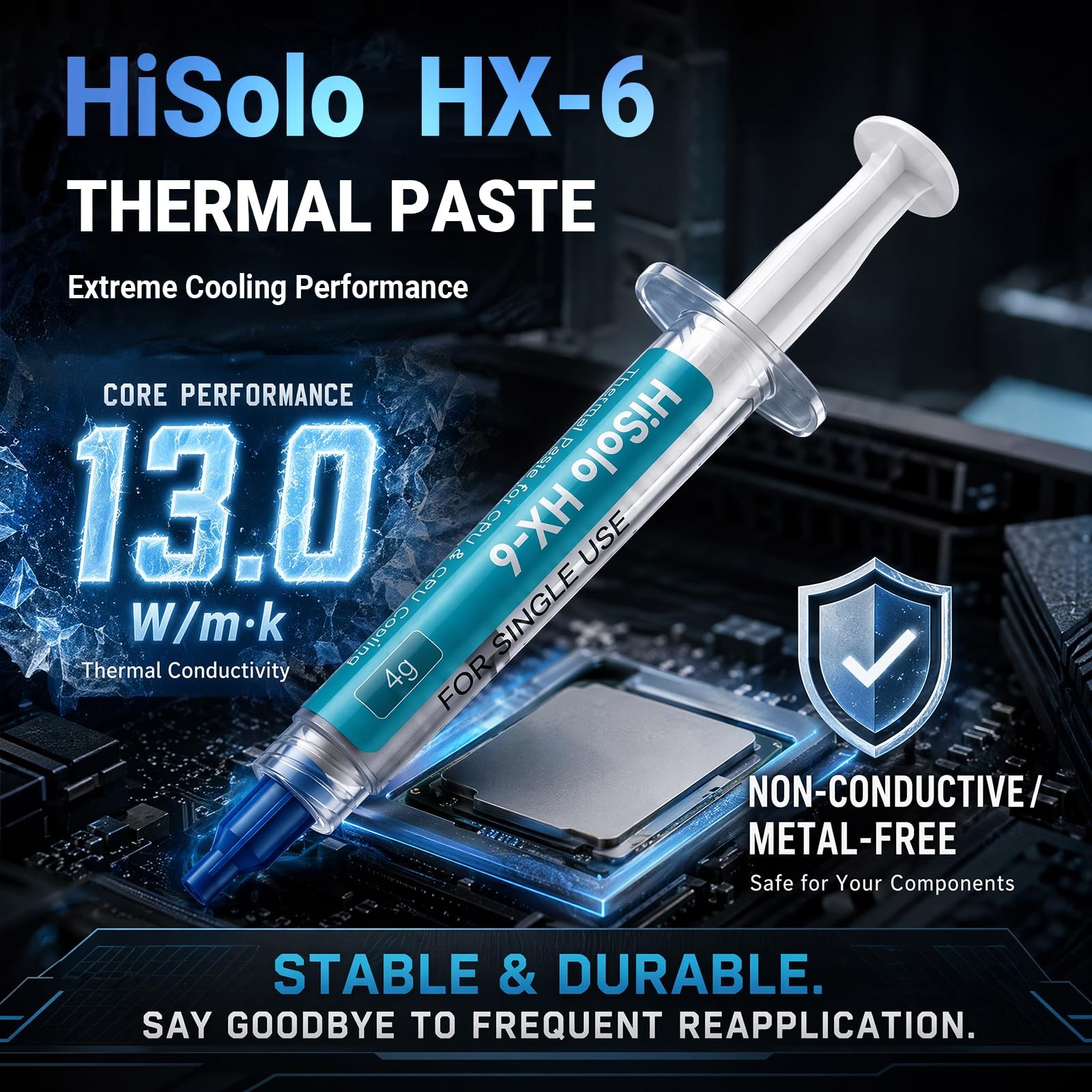 HiSolo 2 Pack 4g Each Premium High-Performance Thermal Paste Kit