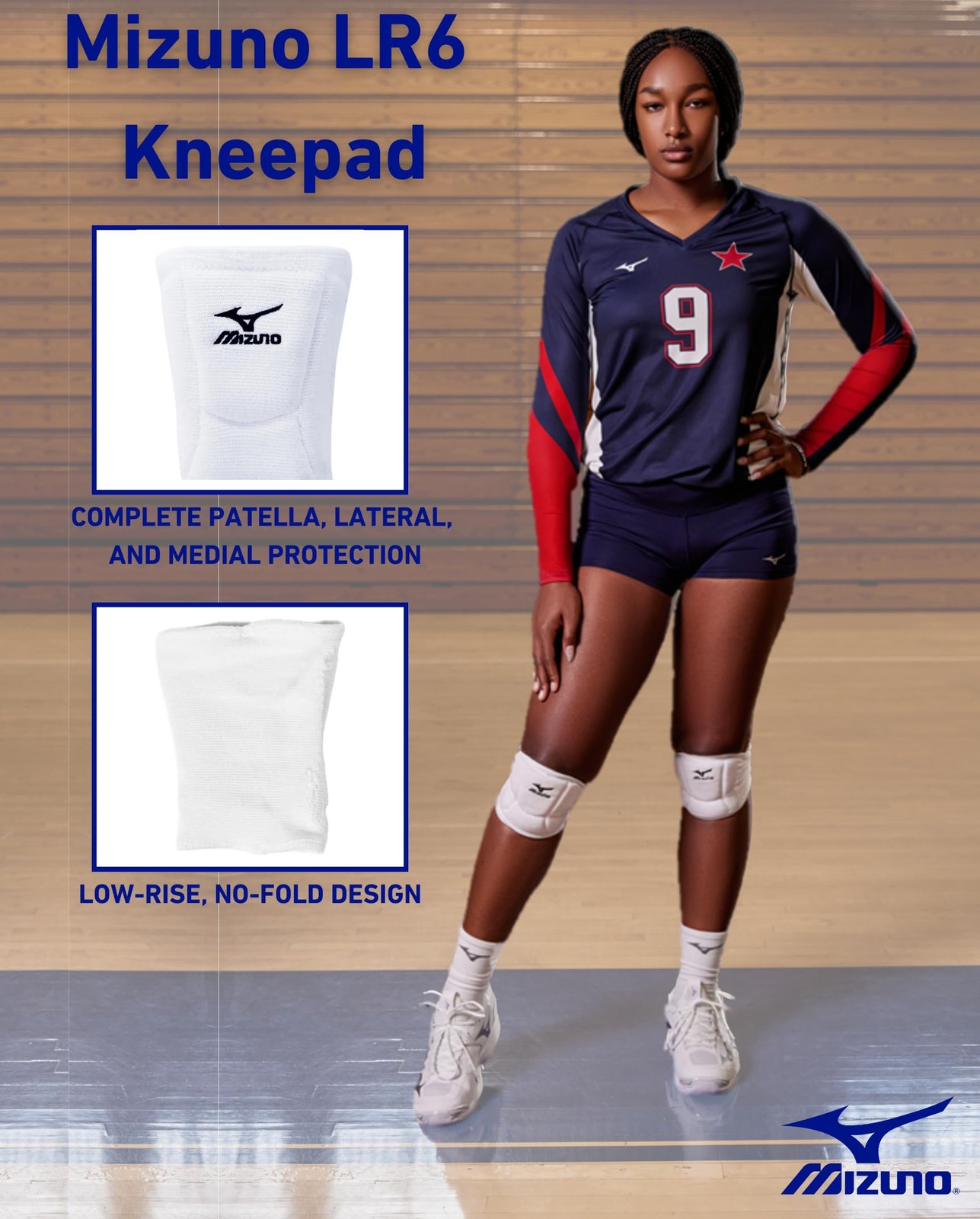 Mizuno Lr6 Volleyball Kneepad Black Small