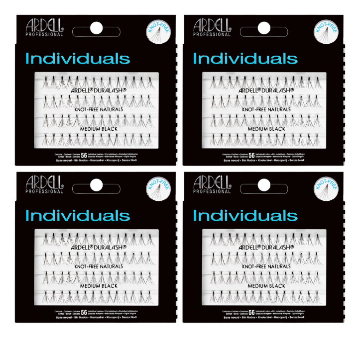 Lot 4 - ARDELL Duralash Knot-Free Naturals Medium Black Eyelashes