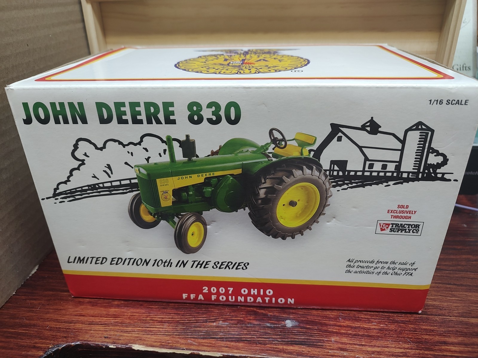 2007 Ohio FFA TSC Ertl 1/16 John Deere 830 Wide Front Diesel #29688P NIB