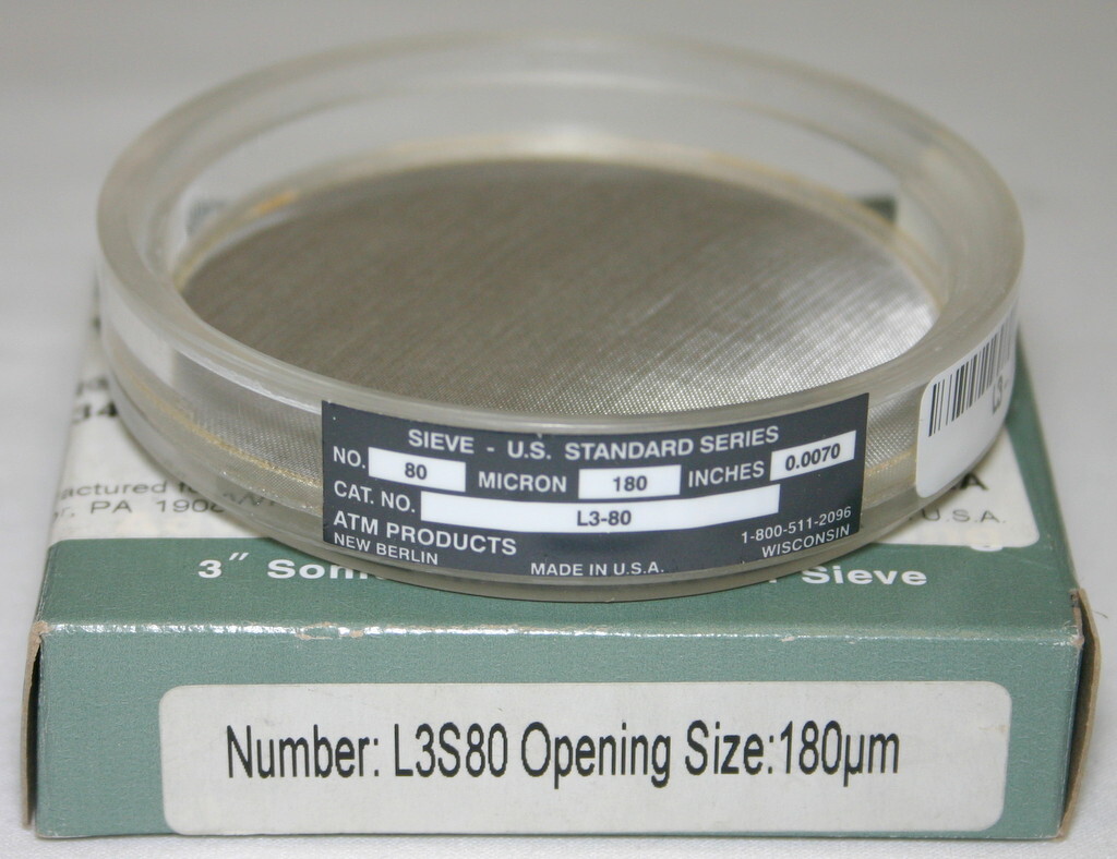 ADVANTECH 3" DIAMETER CLEAR ACRYLIC SONIC SIFTER SEPARATOR SIEVE , L3S SERIES