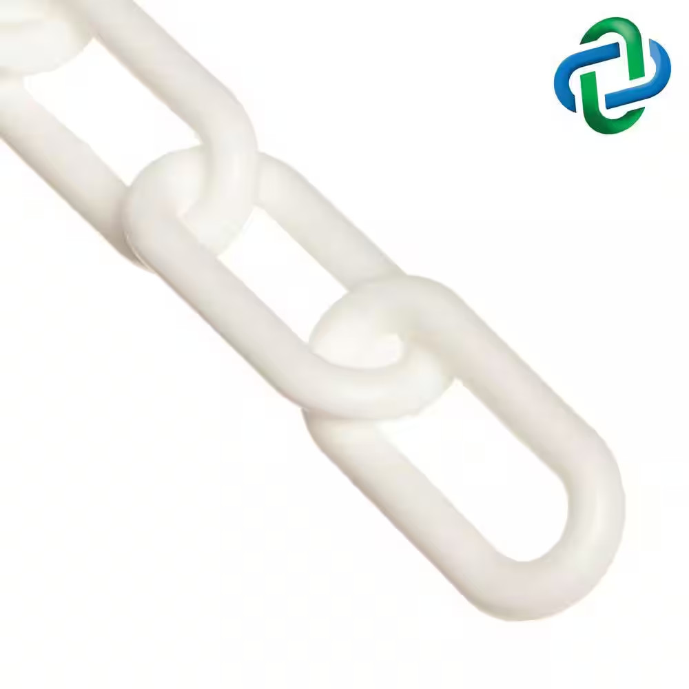 2 In. (54 Mm) X 25 Ft. White Heavy-Duty Plastic Barrier Chain
