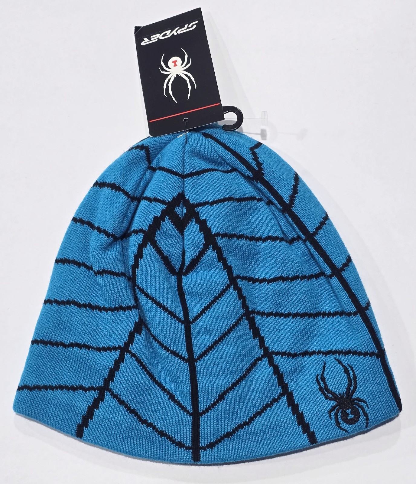 New with tag NWT Boys Spyder Electric Blue Fleece Lined Beanie Hat 8-20