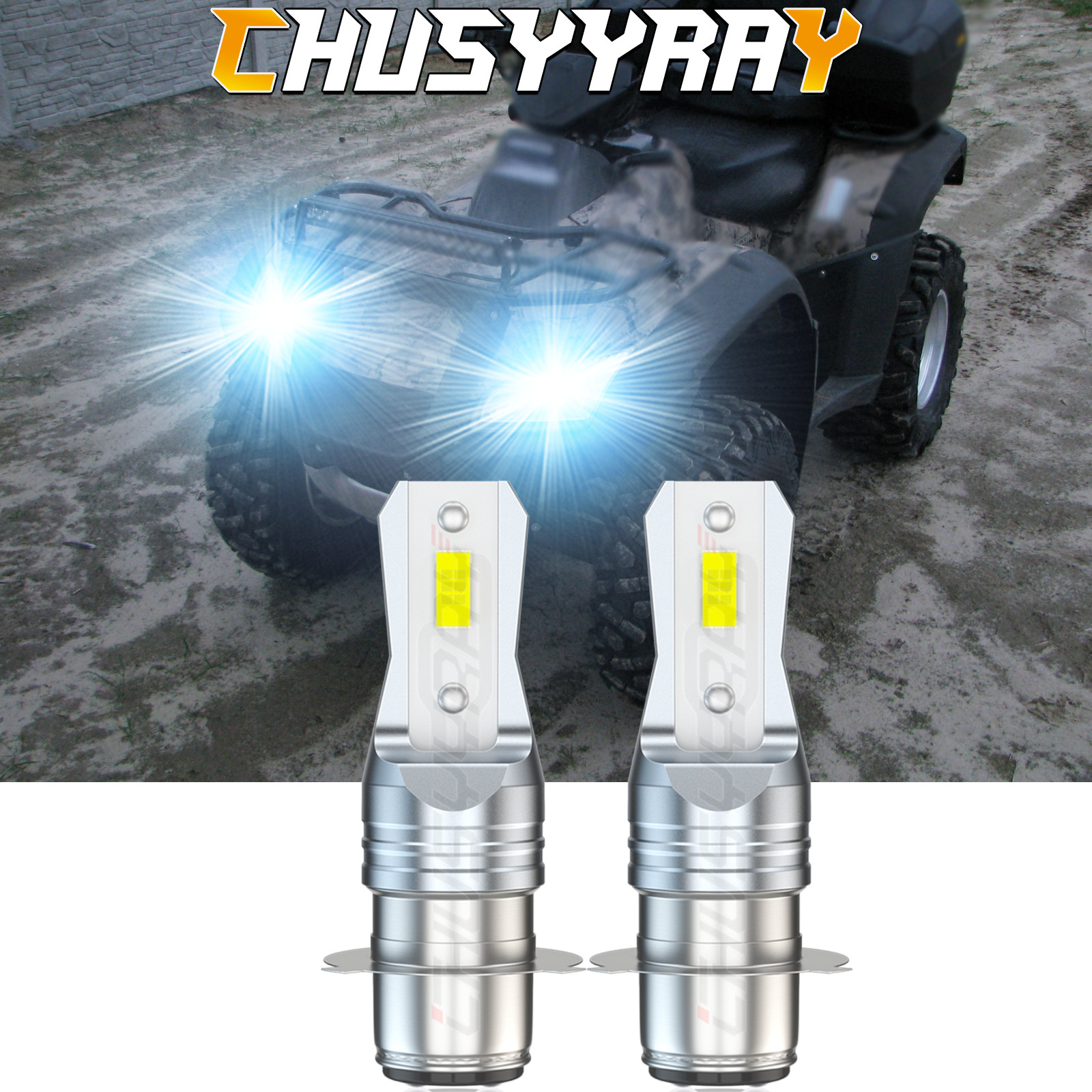 FOR Honda Rincon 650 680 2003-2015 Pair H6 LED Headlight Light Bulbs 6000K White