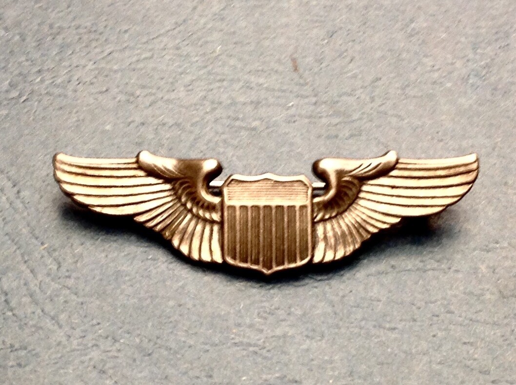 Estate US Air Force 2” Sterling Silver Pilot Wings Badge cd