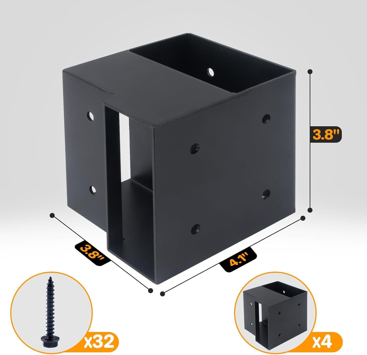 Heavy Duty Workbench Bracket Kit 8 Pcs Steel 3-Way Right Angle Corner Brackets