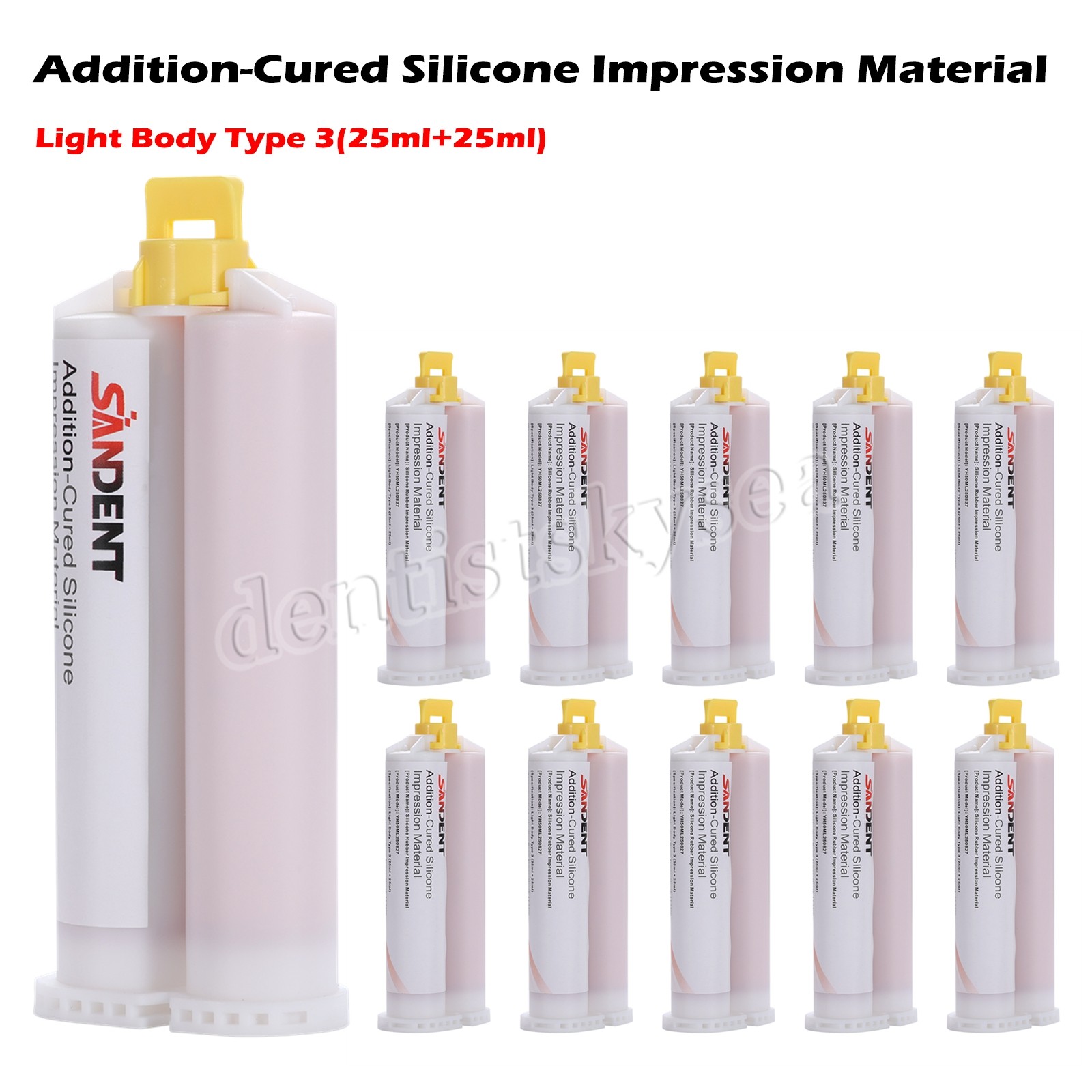 Impression Material VPS Light Body Fast Set (Cartridge) PVS 5*Tips Dental