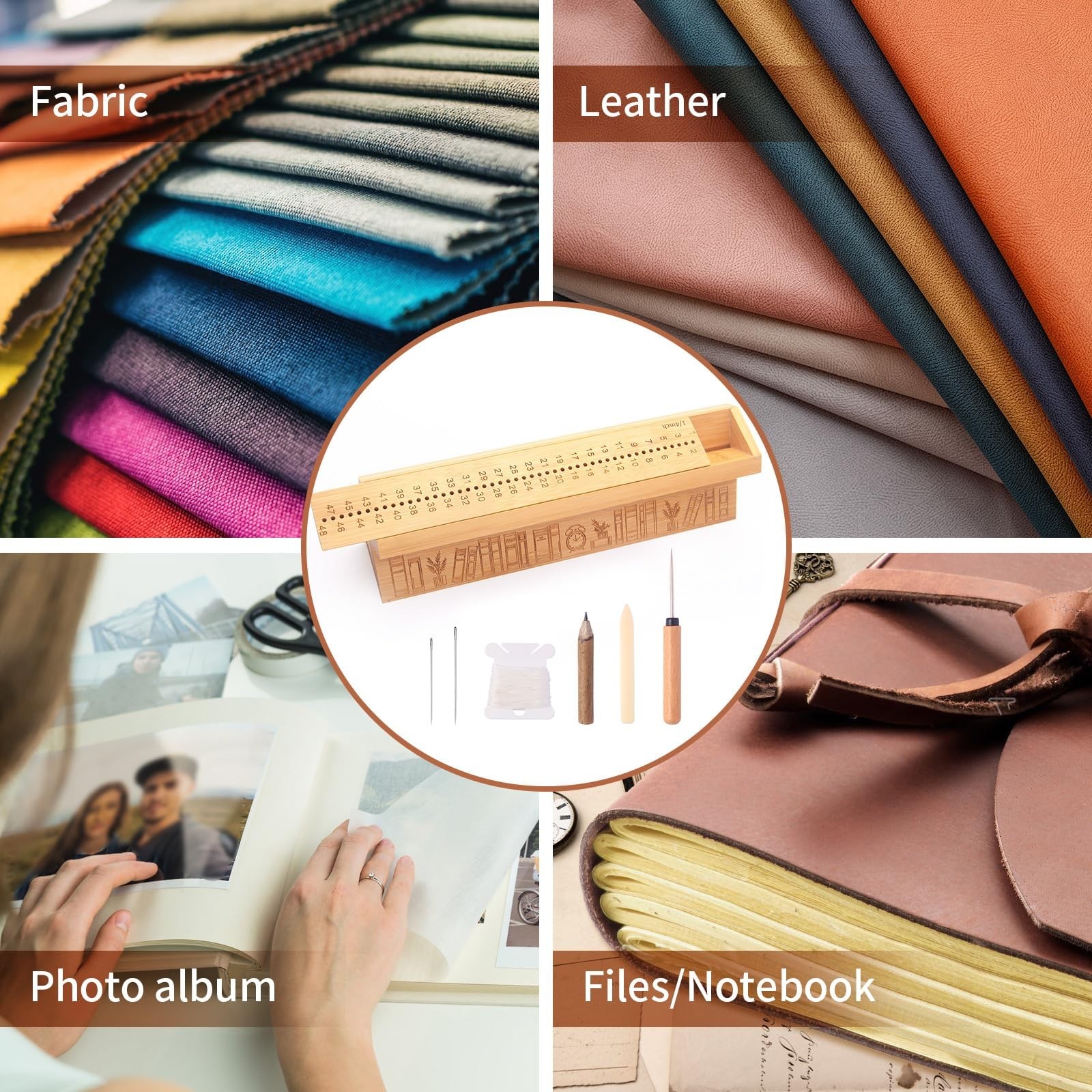 DIY Bamboo Book Binding Kit with Awl, Cradle, Punching Tools & Guide - Craft Sup