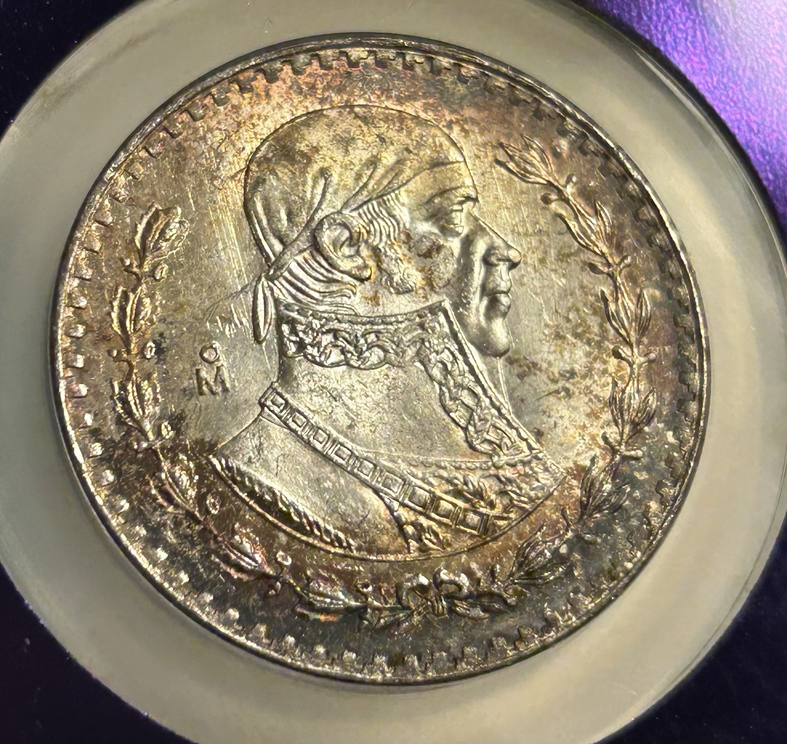 1965 Mexico Silver Peso - NGC MS65 Toned