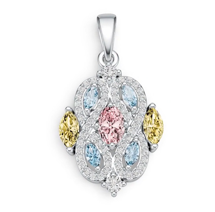 Sterling Silver Semi Mount Pendant Setting Oval OV 6X4mm MQ 6X3mm MQ 4X2mm