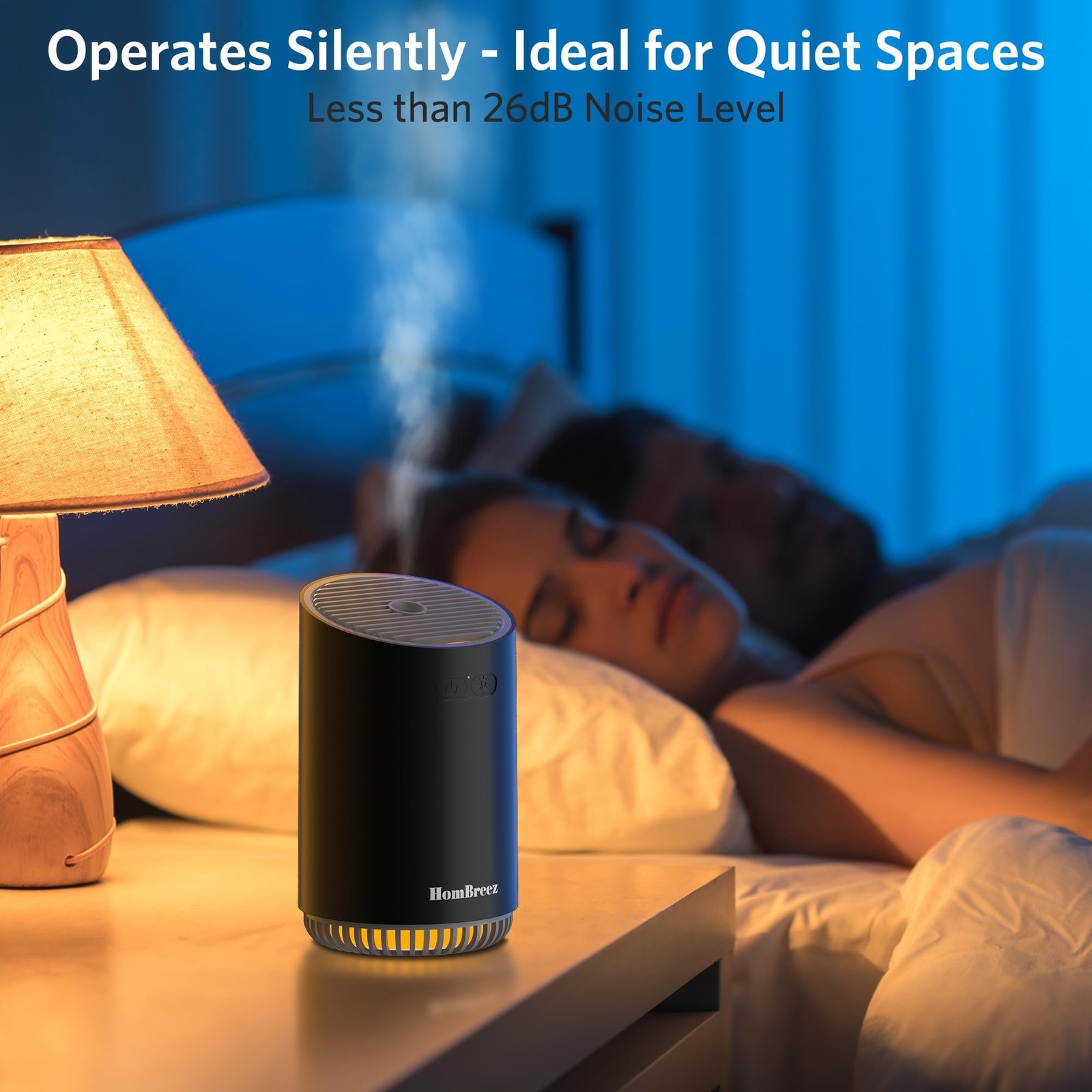 HomBreez Portable Aromatherapy Diffuser 280ml, Rechargeable Small, Black