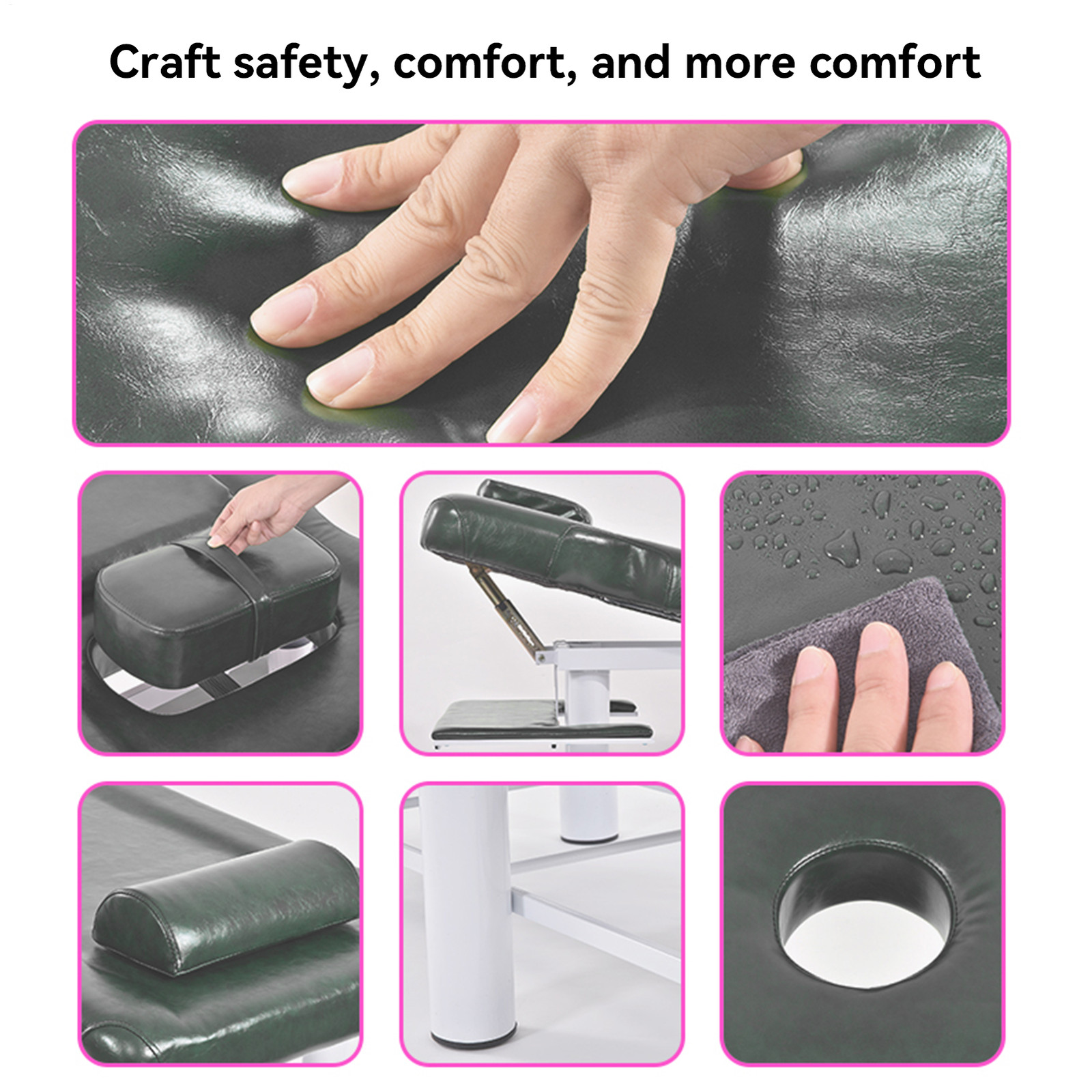 185cm Professional Stationary Massage Table with Backrest for Treatment Table