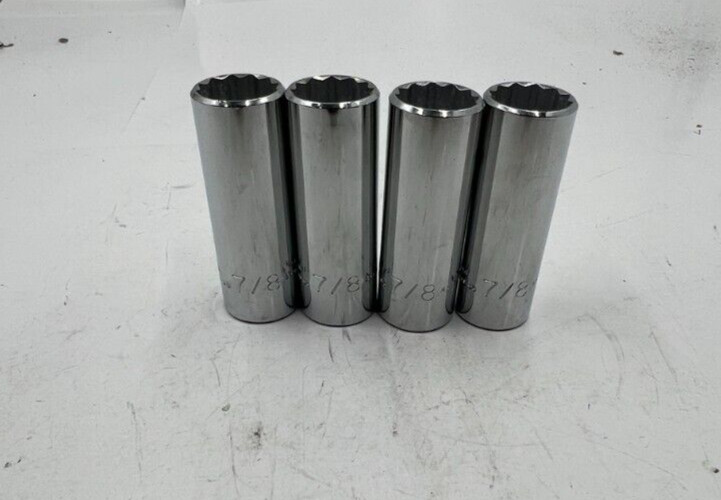 (QTY 4) Proto Professional Deep Length Hand Socket J5328 7/8" 12-Point
