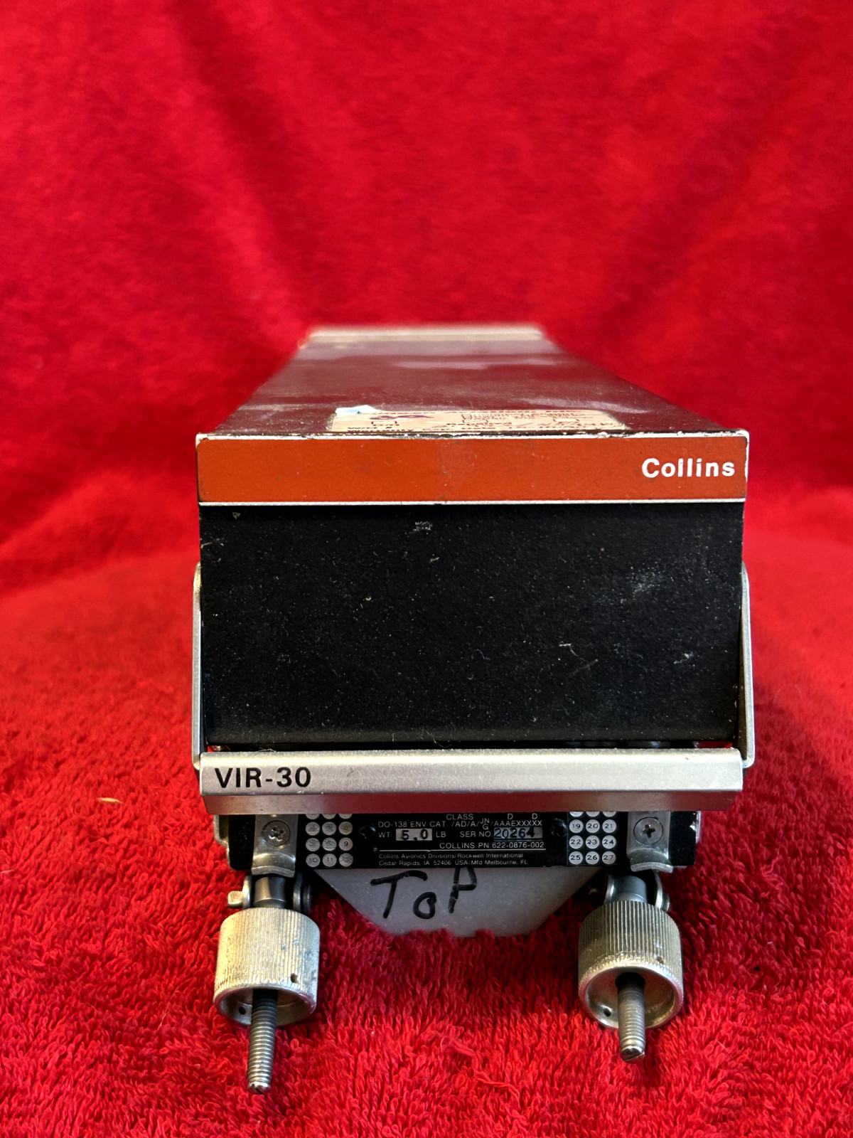 COLLINS VIR 30A VOR/LOC/GS/MARKER BEACON RECEIVER P/N 622-0876-002 WITH TRAY