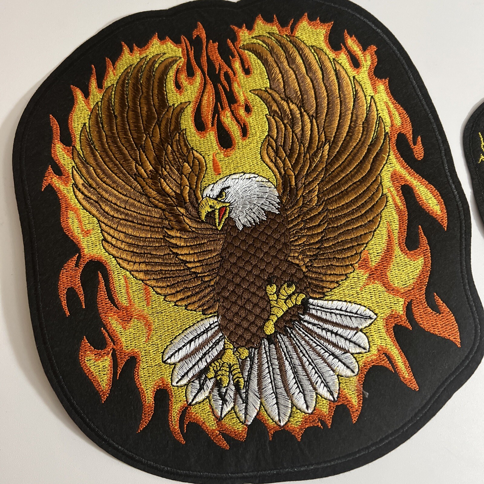 10 inch Fire Motorcycle Eagle Patches Jackets Iron on Harley Davidson