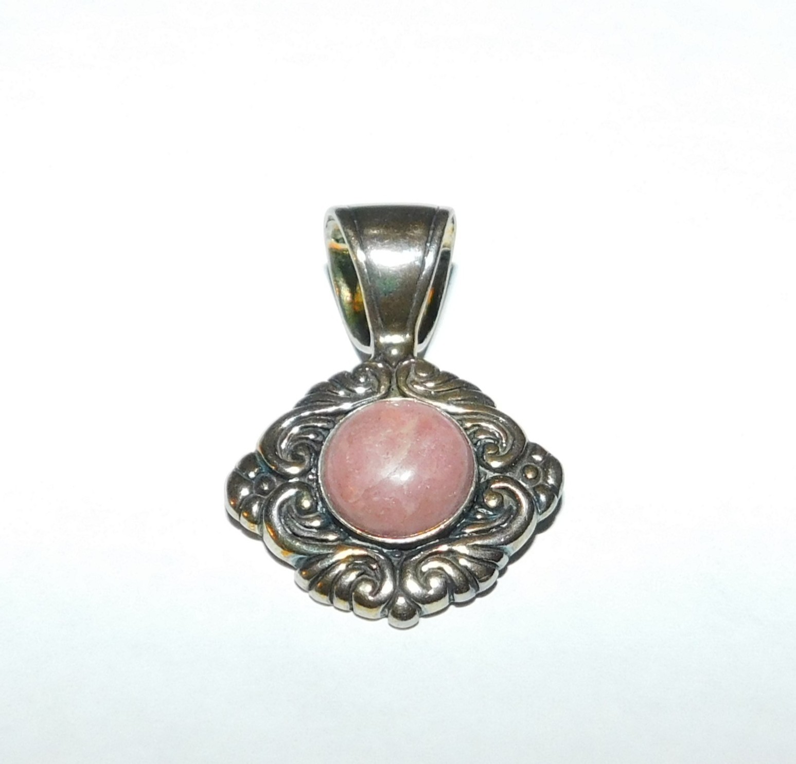 CD 925 Sterling Silver Rhodonite Gem Pendant