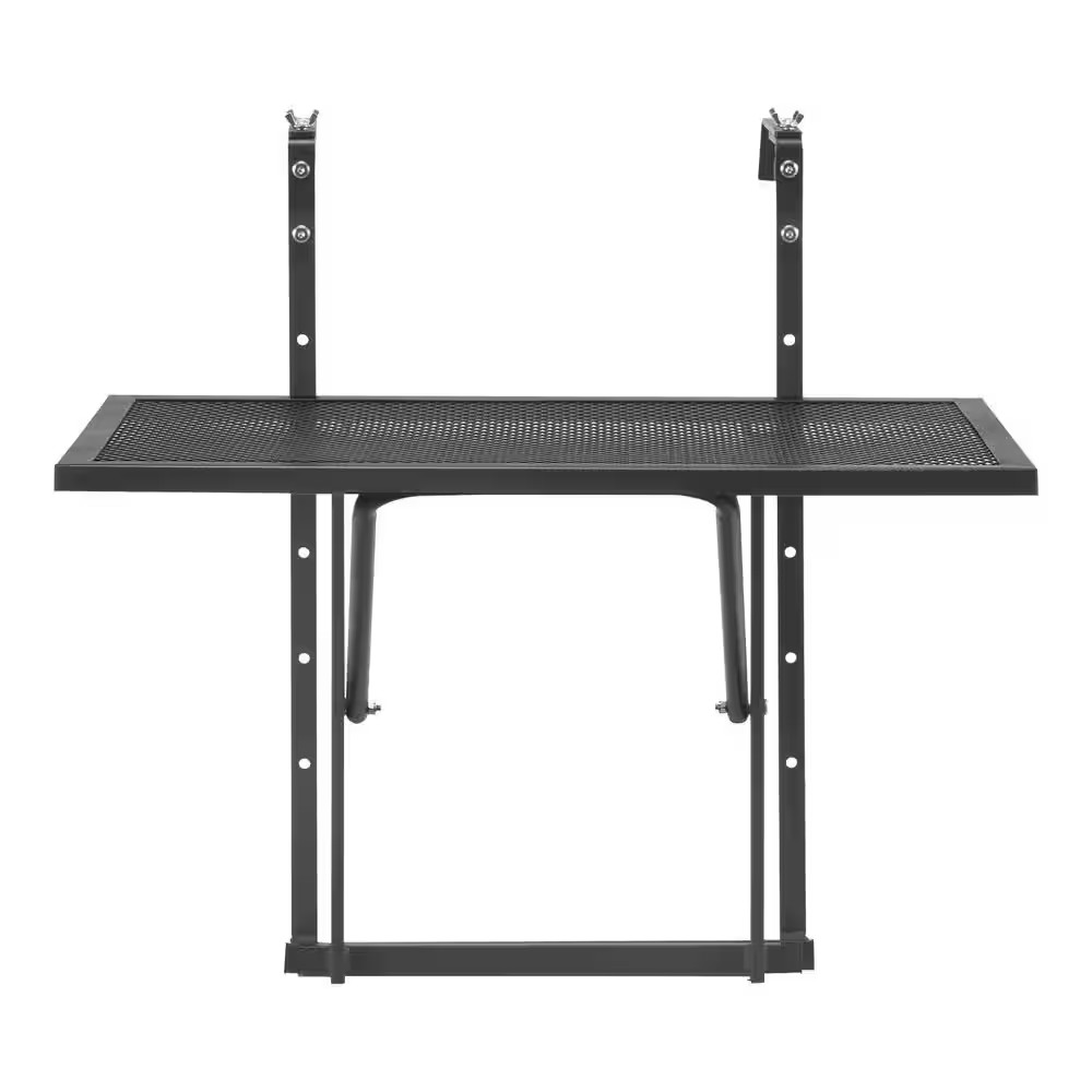 Balcony Hanging Table, 19 X 24 In. Metal Folding Balcony Railing Table, Outdoor