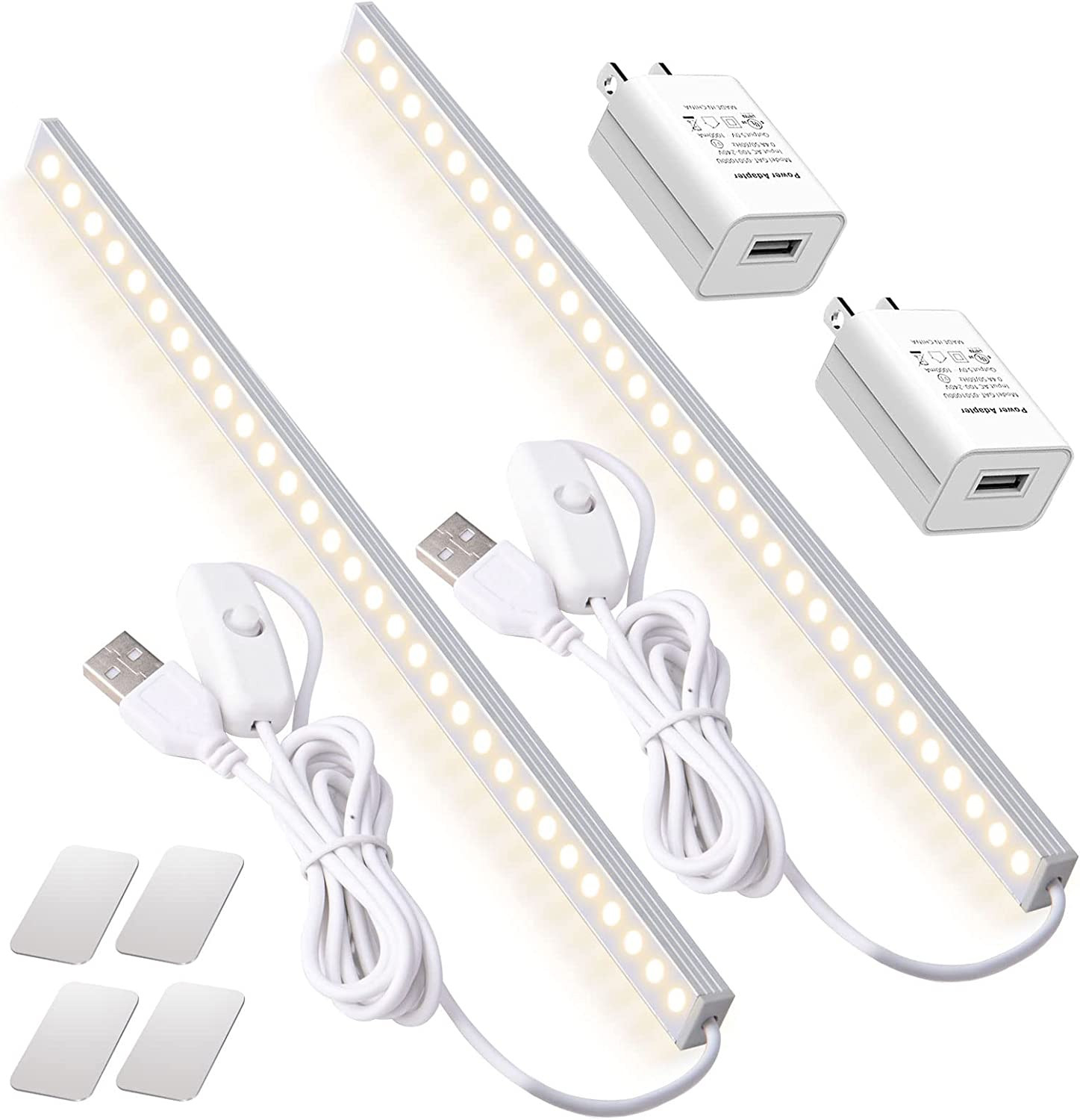 2Pack LED under Cabinet Light LED Light Bar with USB Powered under Cabinet Light