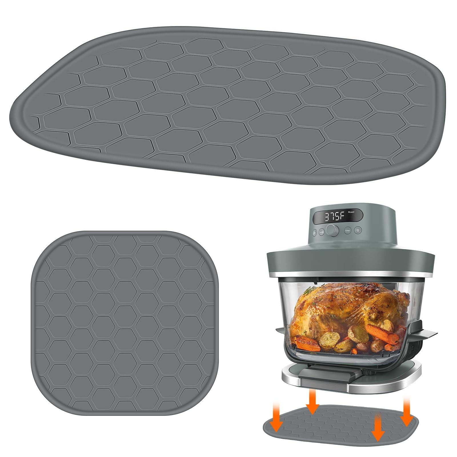 Heat Resistant Mat for Ninja Crispi Pro 6-in-1 Glass Air Fryer, Anti-slip Cou...