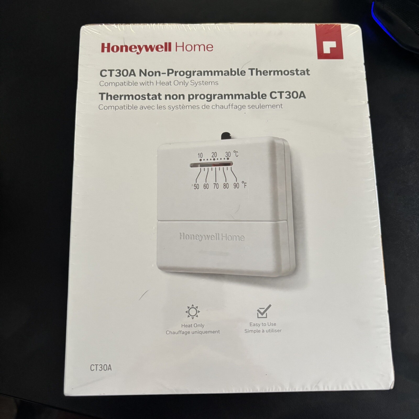 Honeywell Home CT30A Standard Manual Thermostat - Heat Only - Factory Sealed