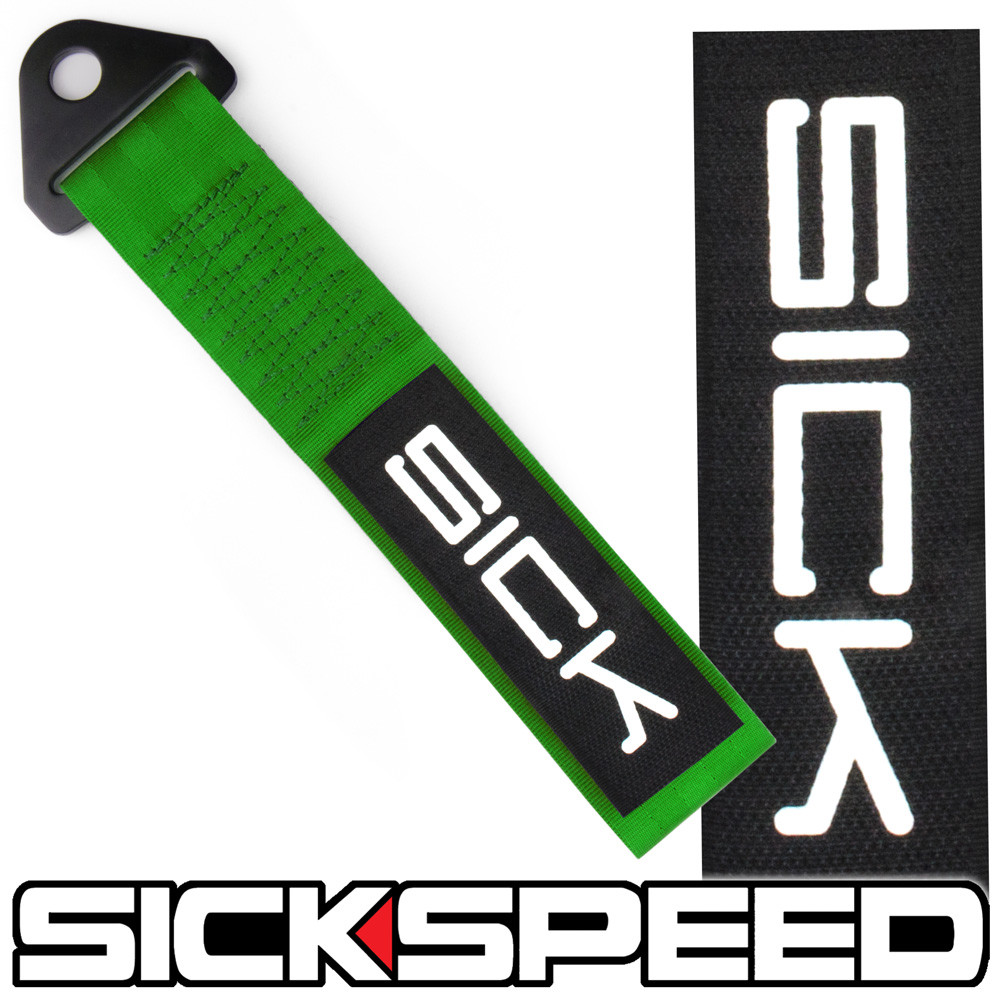 GREEN HIGH STRENGTH RACING TOW STRAP SICK SICKSPEED BADGE PATCH P12