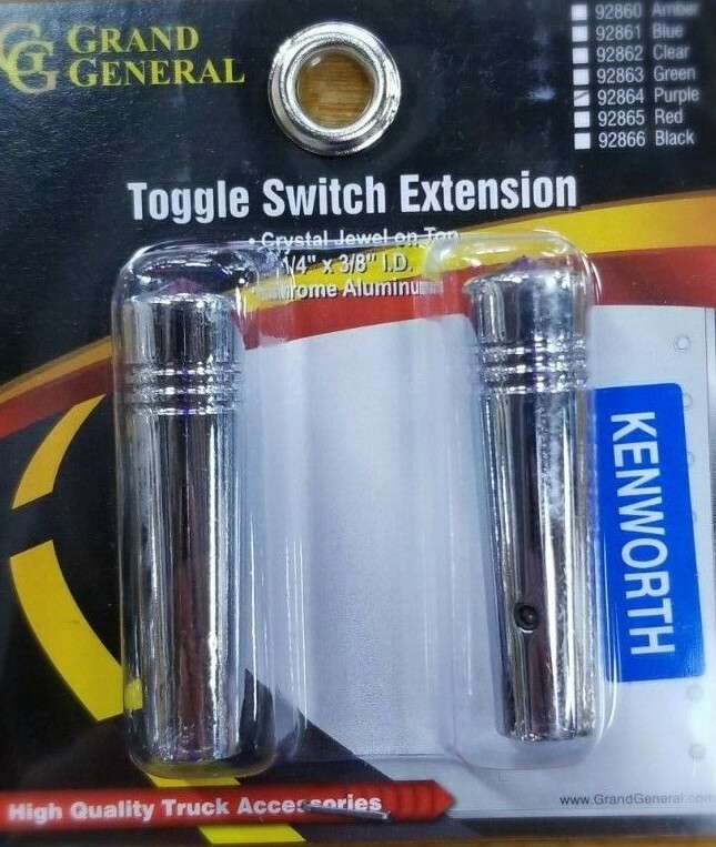 Toggle switch extension 2 1/4" purple jewel chrome aluminium all Kenworth 92864
