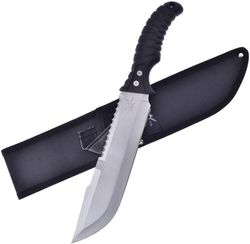 Frost Cutlery Plain Bowie Fixed Blade Knife + Belt Sheath - TX - 34Bk