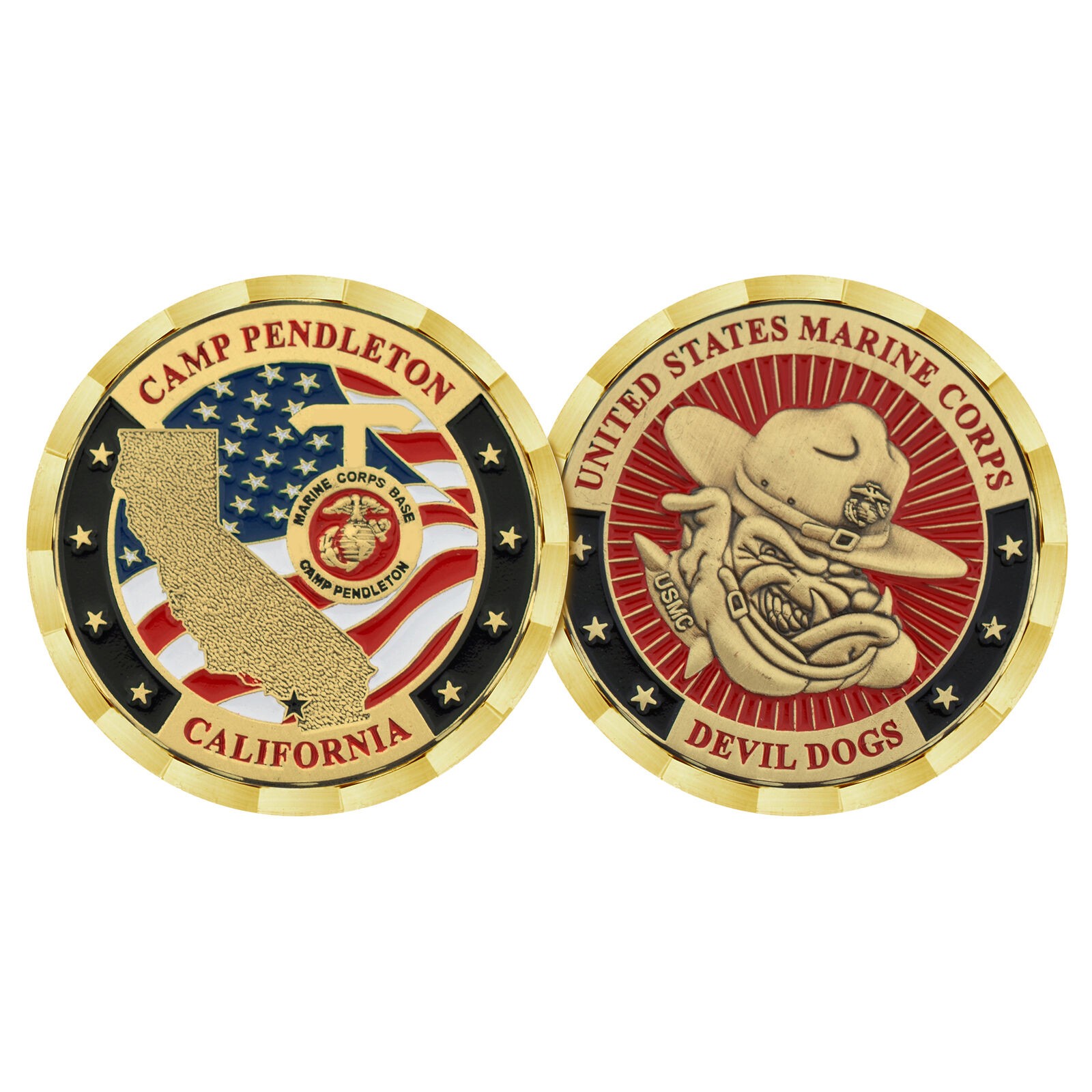Challenge Coin U.S. MARINE CORPS CAMP PENDLETON DEVIL DOGS CHALLENGE COIN