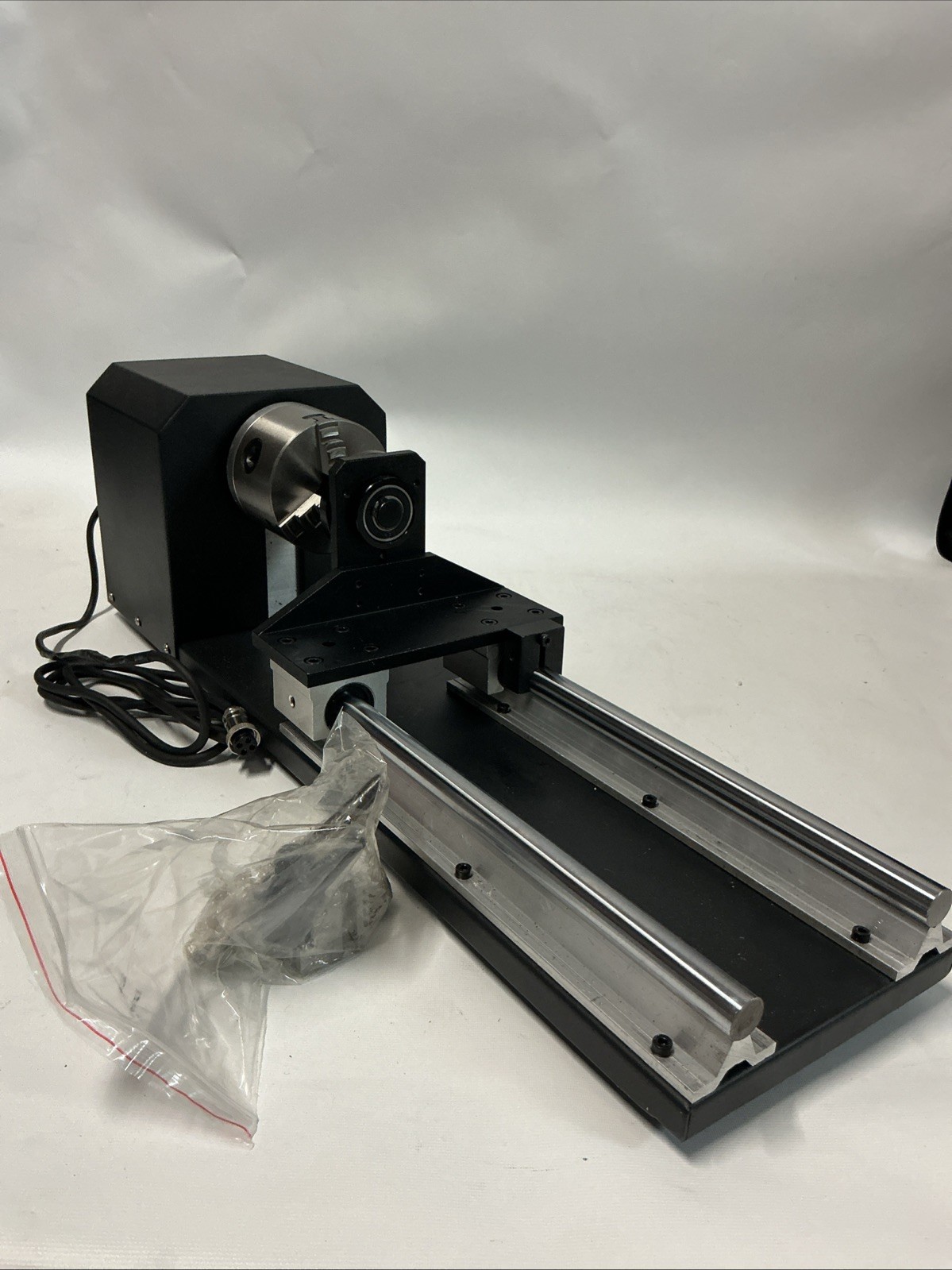 OMTech Rotary Axis Attachment with 3-Jaw Chuck for 50W and up CO2 Laser Engraver
