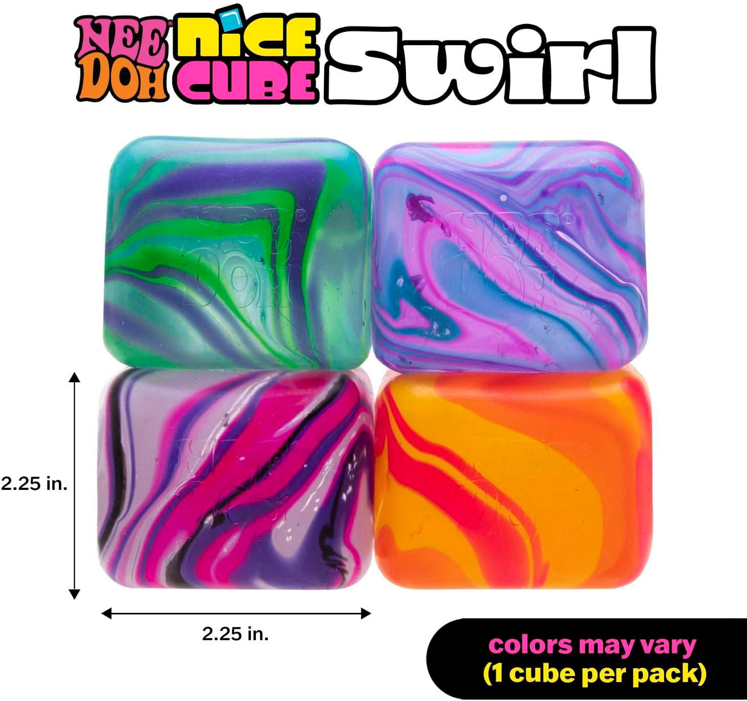 Nice Cube Swirl - Sensory Toy with a Super Solid Squish - Unique, Swirling Color