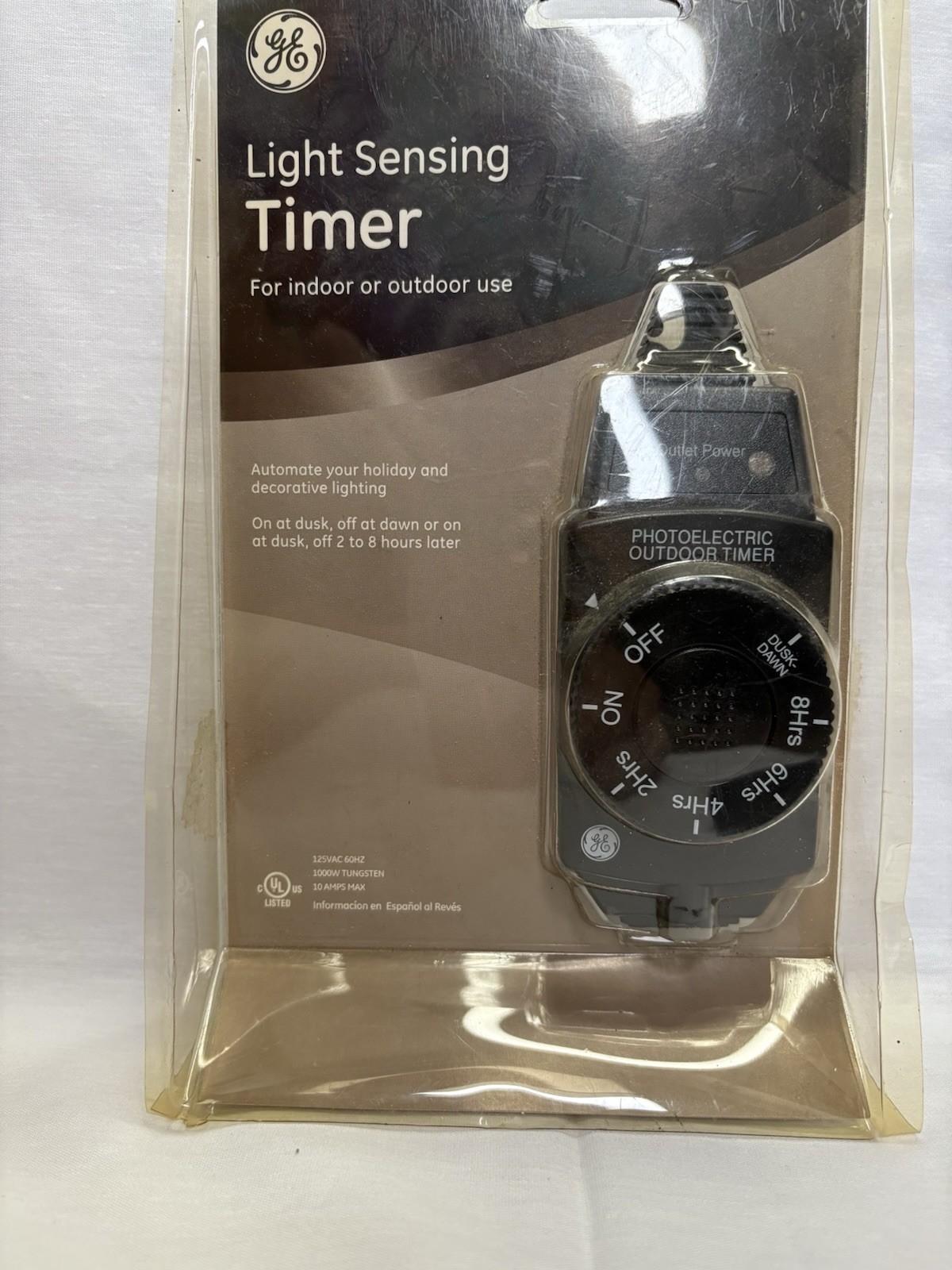 GE Light Sensing Timer Plug-in Indoor/Outdoor Weather Resistant Dusk 2 Dawn