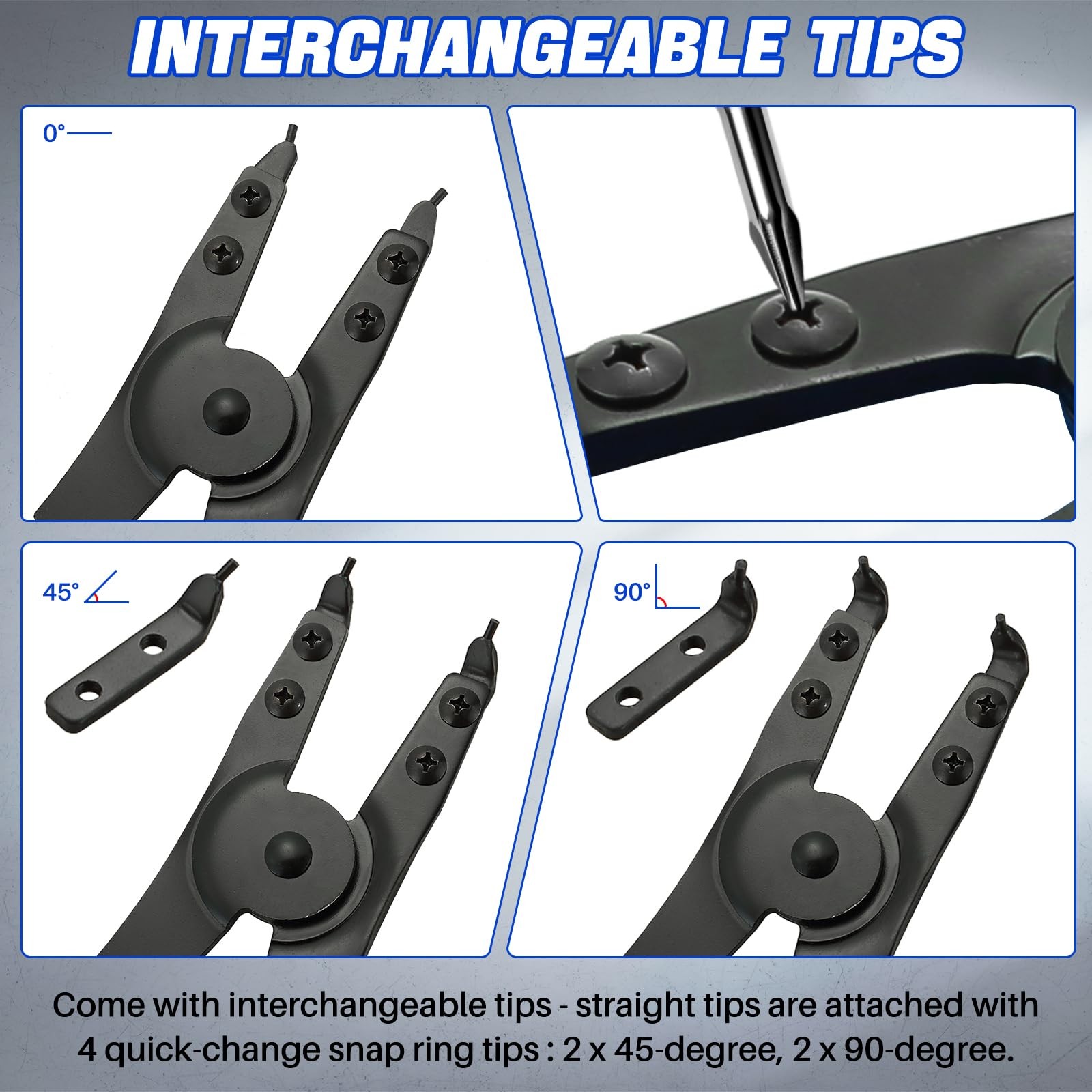 2PCS 16" Snap Ring Plier Set Heavy Duty External Internal Retaining Ring