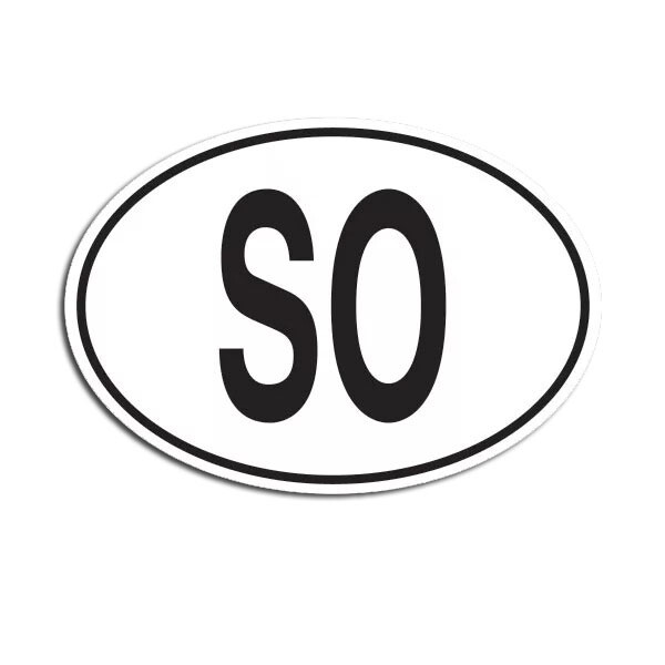 SO Somalia Country Code Oval Sticker