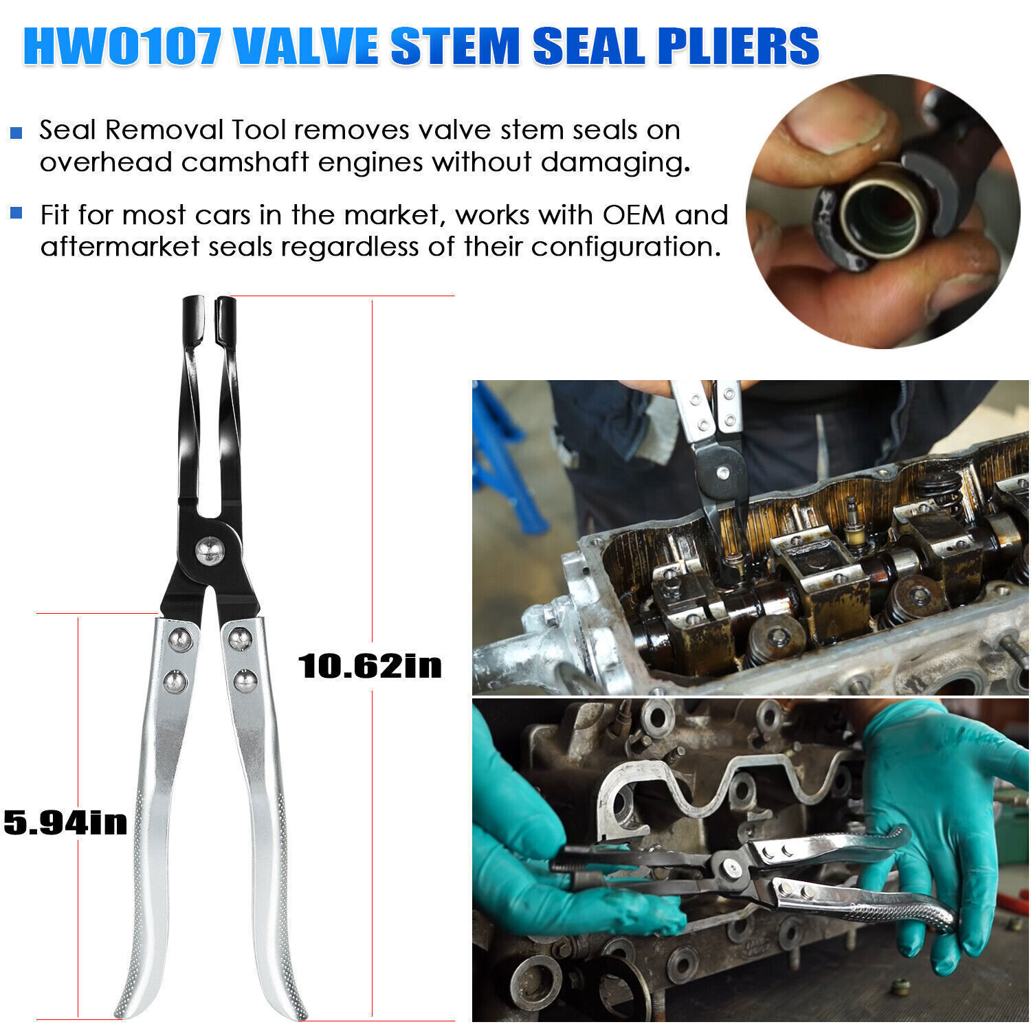 Stud Mount Valve Spring Compressor Tool & Valve Holder & Valve Stem Seal Pliers