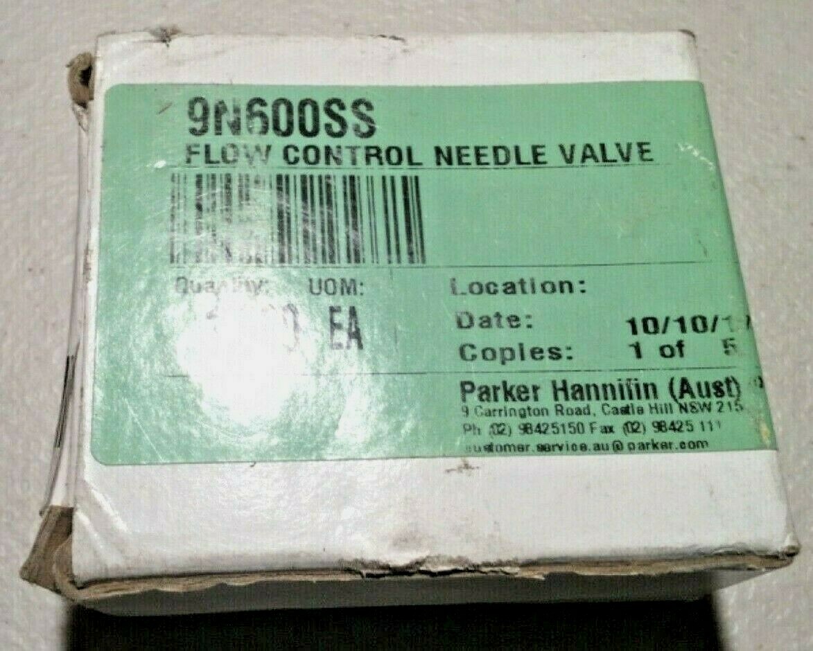 Parker Hannifin 9N600SS Flow Control Needle Valve 3/8"