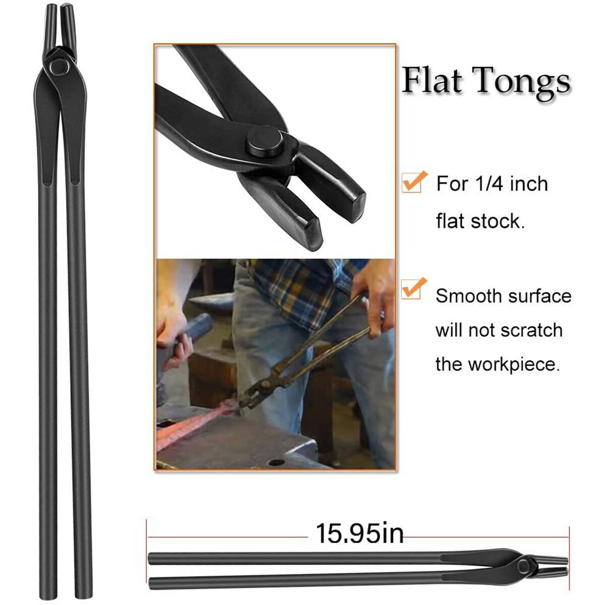 Knife Making Blacksmith Tongs Set 4pcs Forge Bladesmith Tools for Beginners
