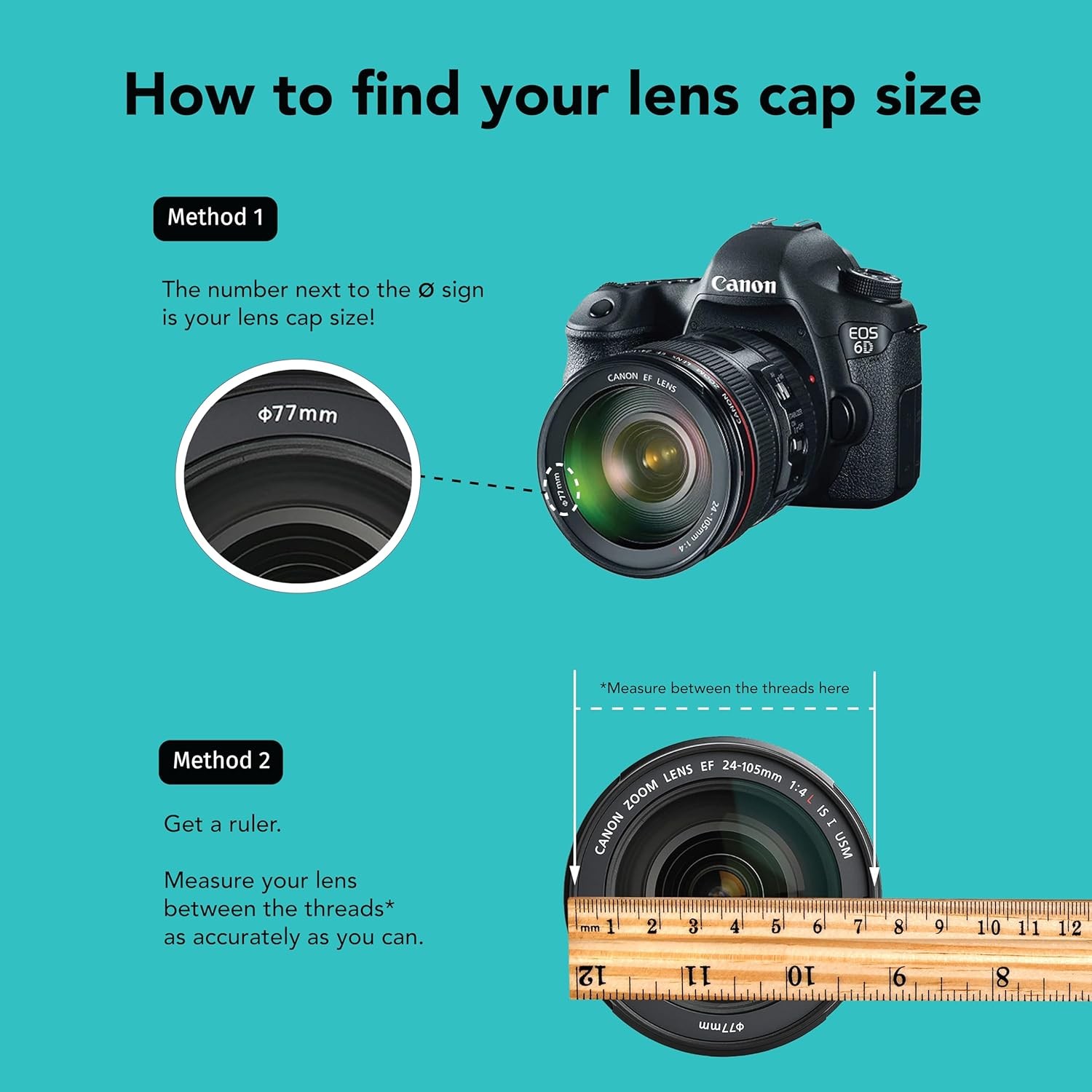 Camera Lens Cap Leash Holder for DSLR SLR – Elastic String Tether, 3 Pack