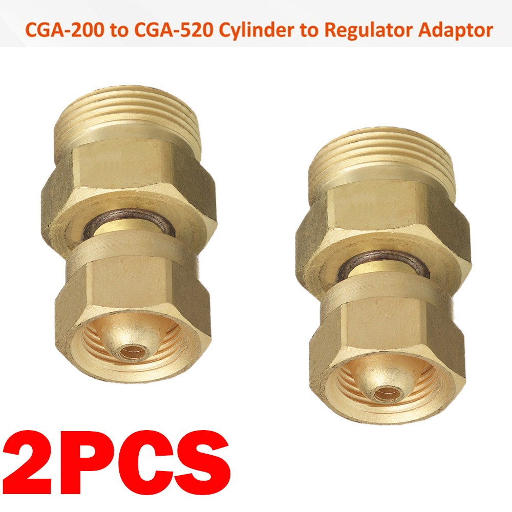 2Pack Acetylene Adaptor Cga-200 To Cga-520 Mc Cylinder To B Regulator
